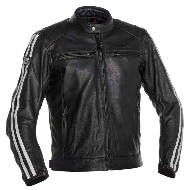 Hovedbilde Richa Retro Racing Skinnjakke Svart med hvite striper