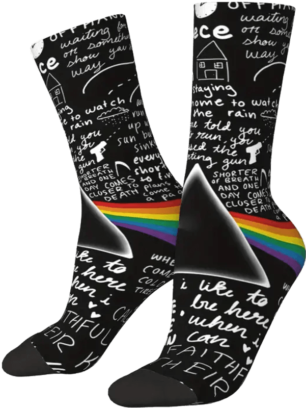 Classic Rock band Design sokker Svart/hvit/rød str 36-44