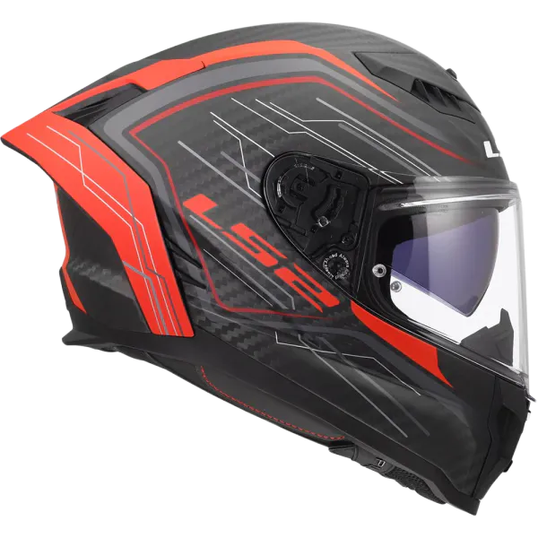 LS2 MC-Hjelm FF807 Dragon Subic Svart/R&oslash;d  med solbrille og sotet visir