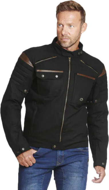 Hovedbilde Sweep Chief MC-Jakke Svart/Brun i Oilskin stoff