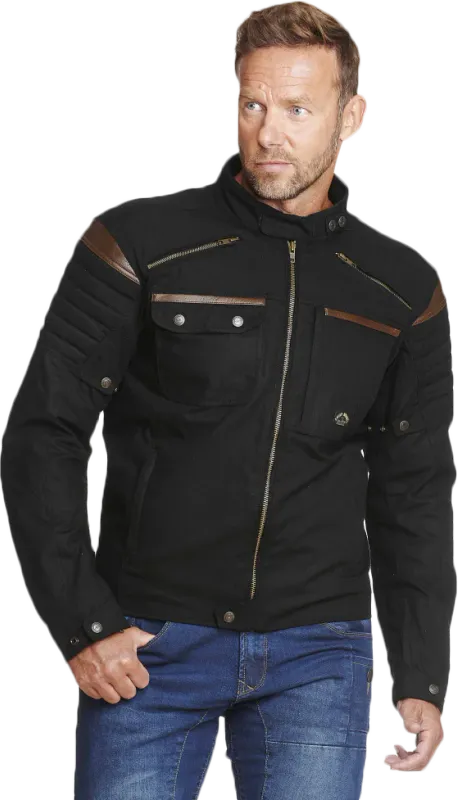 Sweep Chief MC-Jakke Svart/Brun i Oilskin stoff