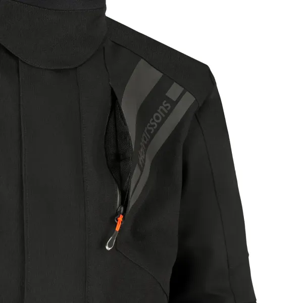 Halvarssons H80 Herre MC-jakke tekstil soft AAA-godkjent i svart, soft, vanntett og pustende Airbag Ready