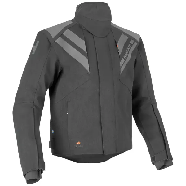 Halvarssons H80 Herre MC-jakke tekstil soft AAA-godkjent i svart, soft, vanntett og pustende Airbag Ready