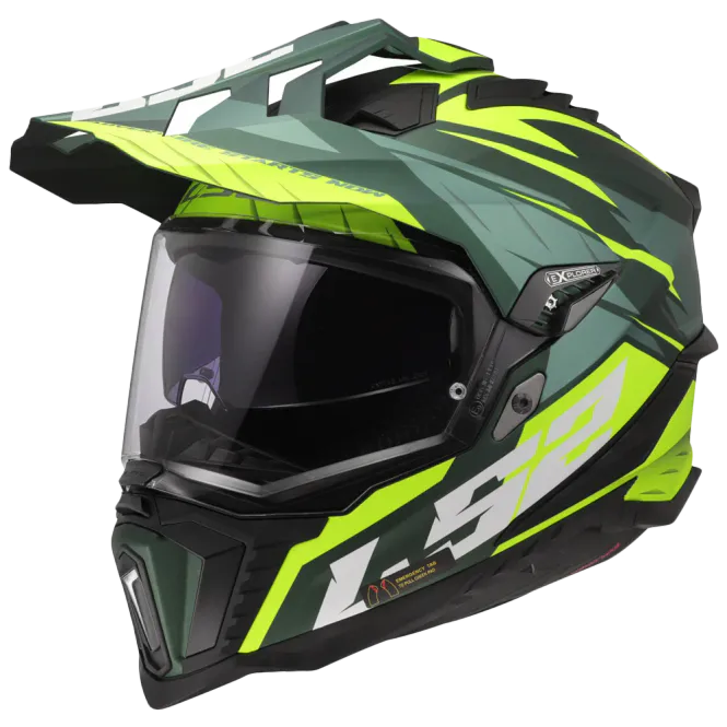 Hovedbilde LS2 Endurohjelm MX701 Spire Gul med solbrille og pinlock