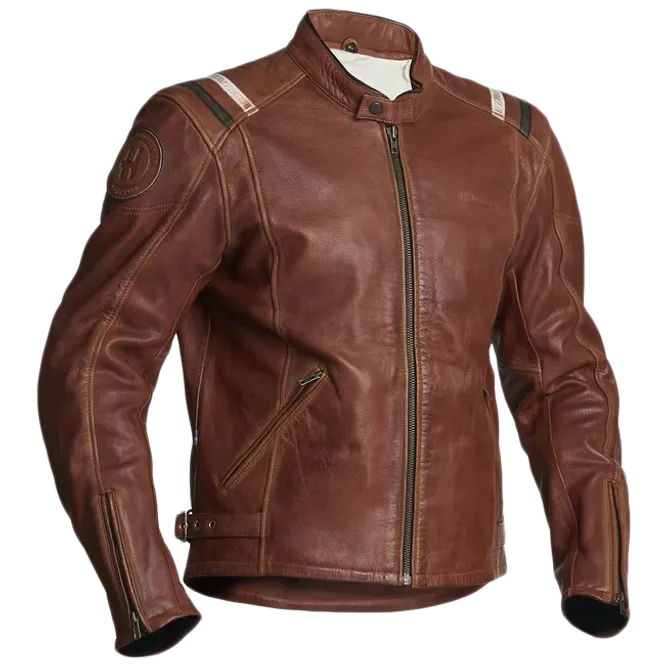 Hovedbilde Halvarssons Skalltorp MC-skinnjakke Soft-washed i geit, Brun Cognac ...